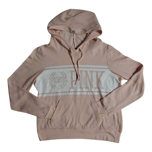 PINK Victoria's Secret Pullover Hoodie Womens Medium Pink Long Sleeve Sweatshirt - Picture 2 of 9